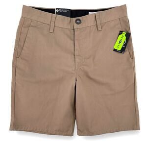 Volcom Frickin Khaki Chino Shorts Boys Size 14 Large 27 7" Inseam